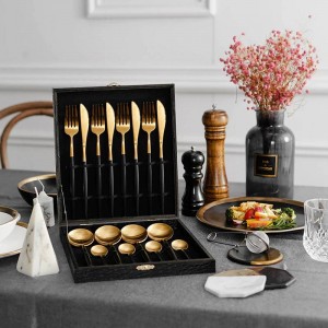 Set di posate in acciaio inossidabile Set di posate da tavola Forchette Coltelli Set di mestoli Argenteria Cucina multicolore Stoviglie da tavola Nave da trasporto