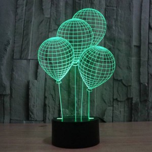 La luce notturna a forma di palloncino 3D con interruttore a sfioramento LED acrilico 7 colori auto cambia lampada illusione 3D per lampada da tavolo deco per le vacanze