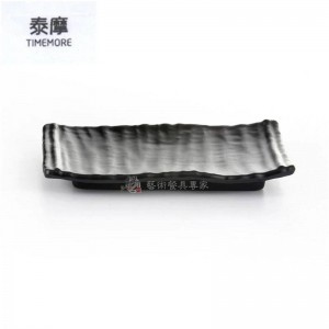 Piatto rettangolare in melamina TIMEMORE-nero resistente sushi piatto di alta qualità stoviglie barbecue piatto caldo piatti piatto freddo spuntino piatto