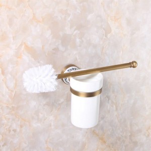 Porta scopino Porta scopino di lusso finitura anticata con tazza in ceramica Prodotti per la casa Decorazione bagno 9068K