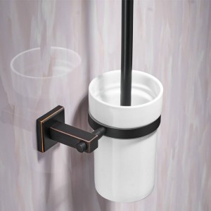 Porta scopino per WC in stile moderno Detergente per WC in ceramica Accessori per bagno in ceramica Scopino per WC con manico lungo per la casa 601009