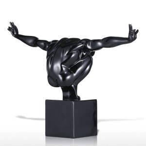 Statua dell'operatore subacqueo nero Decorazione moderna della casa degli accessori della decorazione della scultura della vetroresina