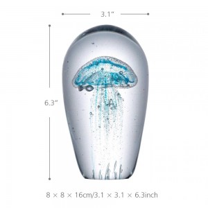 Meduse blu Figurine in vetro Decorazioni per la casa Meduse in vetro Figurine in miniatura Regalo artigianale in vetro per ufficio a casa
