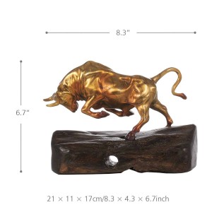Statuetta in bronzo Statua Inarrestabile Bovini fatti a mano Feng Shui Art Home Decor Accessorio Artigianato Regalo per l'home office