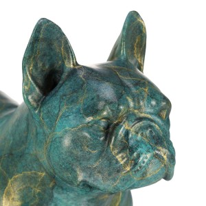 Bulldog Statue di bronzo Sculture di animali Bulldog francese Decorazioni da scrivania Figurine e miniature Bulldog francese Collezionabili