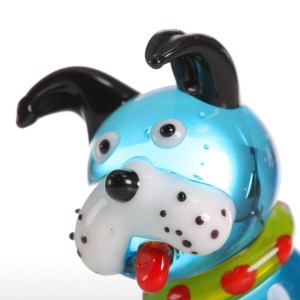 Mini animali in vetro figurine per animali domestici decorazioni per la casa Statuette per cani accovacciate blu moderne Accessori per la decorazione domestica per regalo