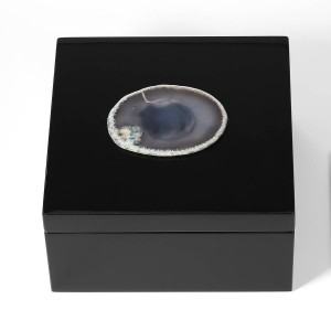 Portagioie Collana con anello in legno Scatola di immagazzinaggio Regalo di compleanno per donna Decorazione per la casa Scatola regalo Scatola per gioielli Velluto nero