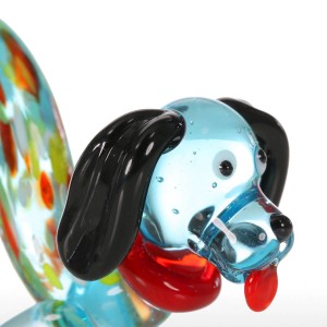 Figurine cane moderno regalo in vetro animale mini statuette decorazioni per la casa soffiato a mano multicolore accessori per la decorazione domestica