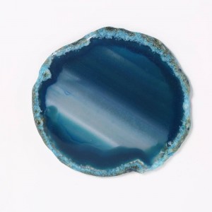 Scatola portagioie rettangolare (agata blu) Anello decorativo in legno con agata Collana Scatola di immagazzinaggio Regali di compleanno Velluto nero
