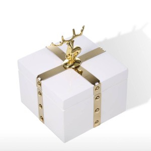 TOOARTS Scatola portagioie quadrata Scatola portaoggetti in legno bianco Anello Scatola portaoggetti Regali di compleanno per donna Scatola regalo in velluto nero