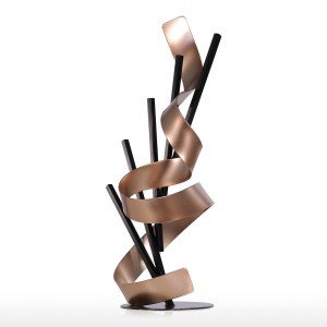 Linea retta e nastro Scultura astratta moderna in metallo Decorazioni per la casa Regalo di Capodanno Accessori per la casa Figurine