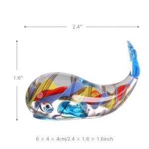 Whale Figurine Gift Glass Animal Mini Statuette Handblown Home Decor Accessori per la decorazione della casa moderna multicolore