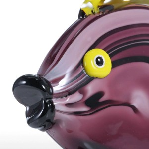Mestiere di vetro del regalo del favore dell'ornamento della figurina dell'animale domestico della figurina di vetro tropicale gialla del pesce per il Ministero degli Interni