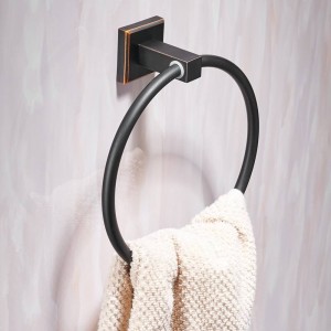 Anelli portasciugamani Porta asciugamani a muro nero moderno Appendiabiti Porta asciugamani Accessori bagno Decorazioni per la casa Porta asciugamani in rame 601007