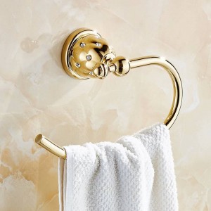 Portasciugamani Portasciugamani in ottone massiccio dorato Portasciugamani Portasciugamani Accessori da bagno di lusso Portasciugamani a parete 5207