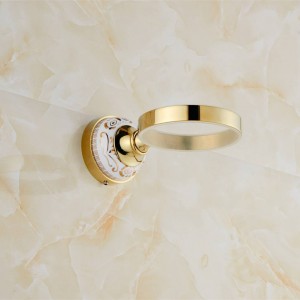 Portaspazzolino da bagno in ottone massiccio placcato in oro in stile europeo, accessori per bagno 9091K