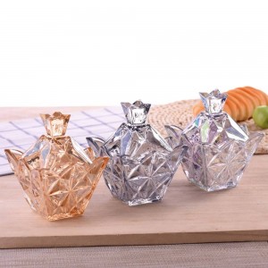 Varietà di diamanti colorati in vetro Barattolo di caramelle Rotondo con coperchio Contenitore di caramelle Serbatoio di zucchero cubo creativo trasparente