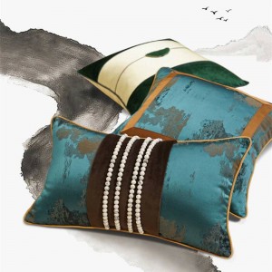 Fodera per cuscino Villa Hotel Fodera per cuscino a righe verde scuro Housse de Coussin di lusso Design con perline Cojines Decorativos Para Sofa