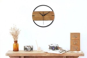 Orologio da parete vintage Design moderno semplice Orologi in legno per adesivi camera da letto 3D Orologio da parete in legno Decorazioni per la casa Silenzioso 12 pollici