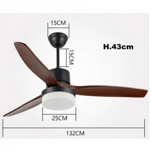Ventilatori da soffitto vintage in legno art con legno chiaro colore marrone 42/52 pollici foyer camera da letto 3 foglie di fan lampada a sospensione a LED