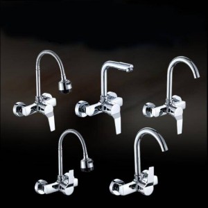 Miscelatori rubinetto da cucina a parete a due fori flessibili Rubinetto per lavabo Rubinetto da cucina a parete Acqua calda e fredda LAD-21