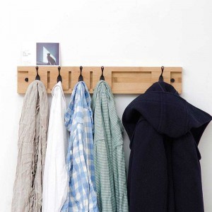 Wandkapstokken, appendiabiti minimalista in bambù per abiti, cappelli WSHYUFEI e ganci appendiabiti, asciugamani da bagno, terminale mobile