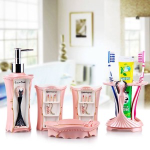 vendite di fabbrica Shell set di cinque set di conchiglie Articoli da toeletta per bagno Porta spazzolino Portasapone Forniture per il bagno