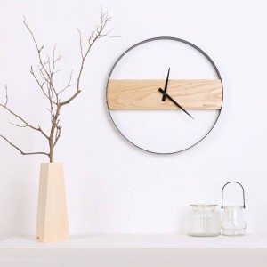 Orologio da parete in legno Soggiorno in legno minimalista Orologio moda creativa Orologio moderno da tavolo minimalista Orologi da parete